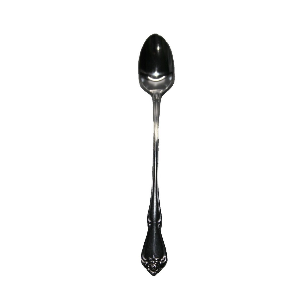 Oneida Ltd 1881 Rogers True Rose Arbor Rose Stainless Flatware Long Spoon 7.5"